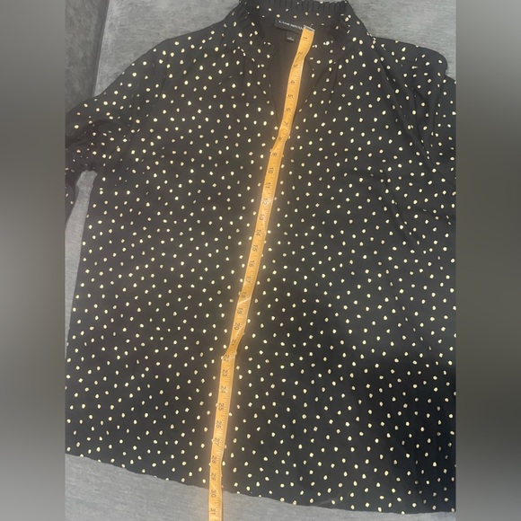 Lane Bryant Black and Gold Polka Dot Blouse - Size 16 - Picture 7 of 11